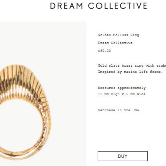Dream Collective - Golden Mollusk Ring - Picture 3 of 3